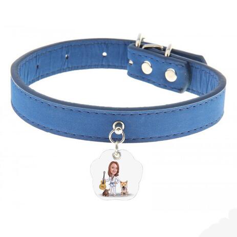 Master and Dog Caricature as Pet Tag - example