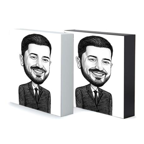 Business Caricature on Photo Block - example