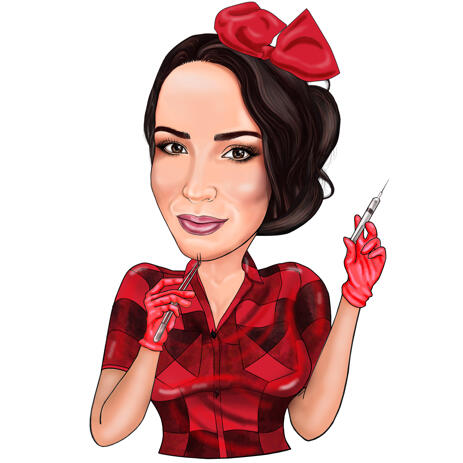 Beauty Master Cartoon Caricature in Color Digital Style for Gift - example