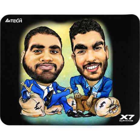 Custom Caricature for Business on Mouse Mat - example