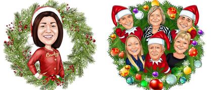 Christmas Wreath Caricature