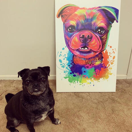 Watercolor Dog Portrait of Canvas