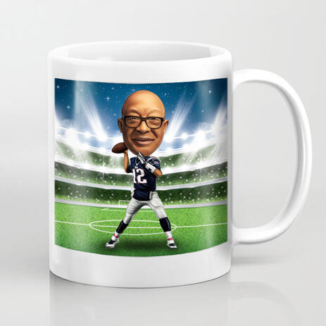 Sport Player Cartoon Portrait in Colored Full Body Style for Father's Day Caricature Mug Gift - example