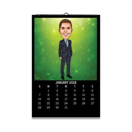 Office Caricature on Calendar - example