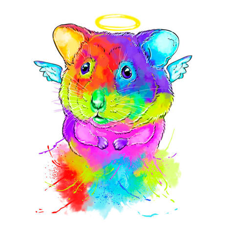 Hamster Memorial Rainbow Portrait Drawing fra fotos - example