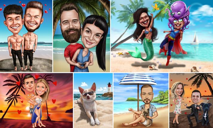 Beach Caricature large example
