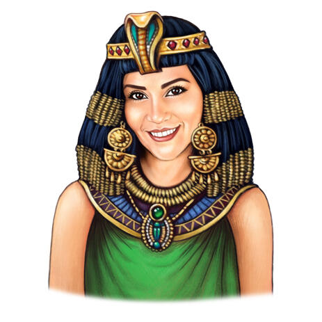 Color Style Pretty Woman Cleopatra Portrait Drawing from Photos - example