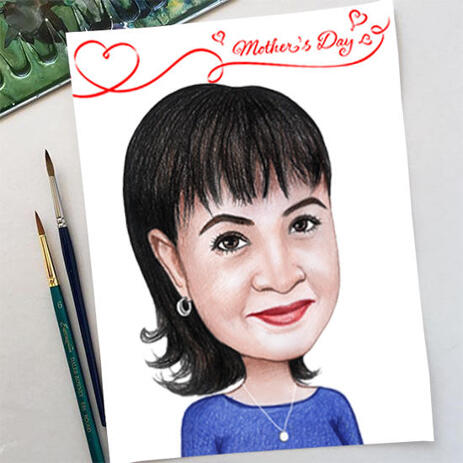 Pencils Drawing: Custom Woman's Cartoon Drawing from Photo - example