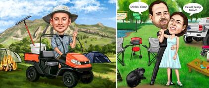 Camping Caricature