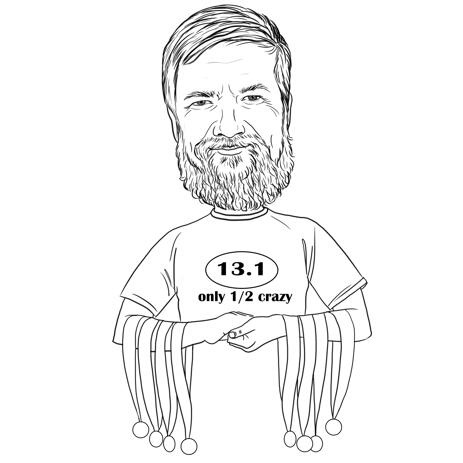 Coach Caricature from Photos in Outline Style - example