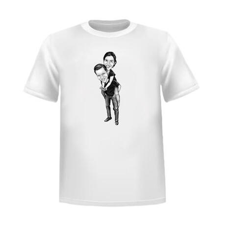 Paar-Portraitzeichnung auf T-Shirt - example