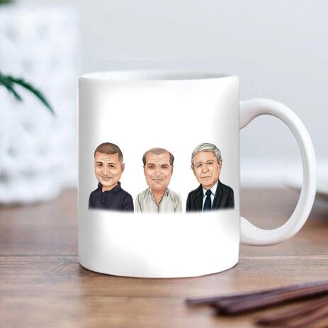 Corporate Group Caricature on Cofee Mug - example