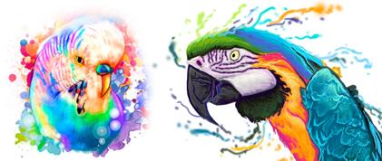 Watercolor Bird Portrait