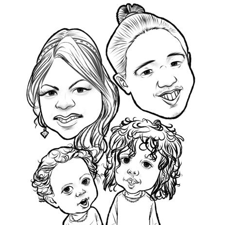 Exaggerated Outline Caricature Drawing from Photos - example