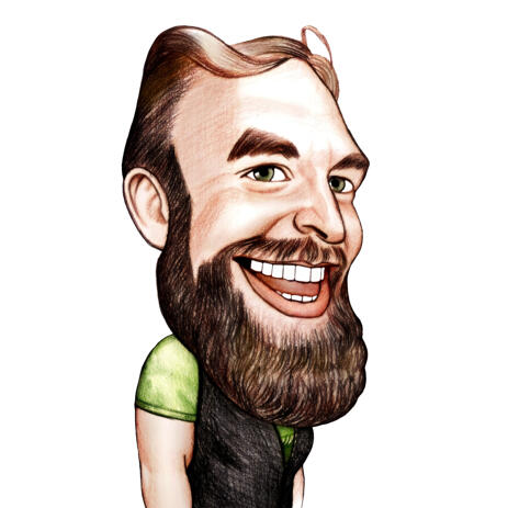 Head and Shoulders Person Caricature from Photo in Colored Pencils - example