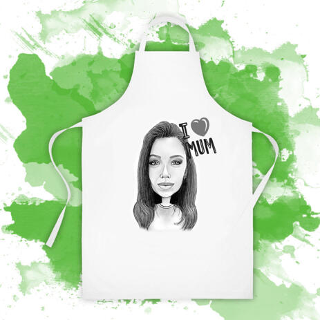Printed Drawing on Apron: Caricature Drawing - example