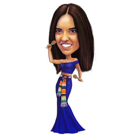 Custom Full Body Sister Caricature in Color Style for Birthday Gift - example