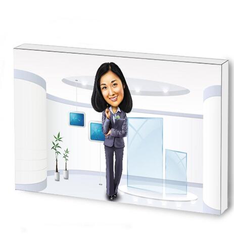 Custom Caricature for Business on Photo Block - example