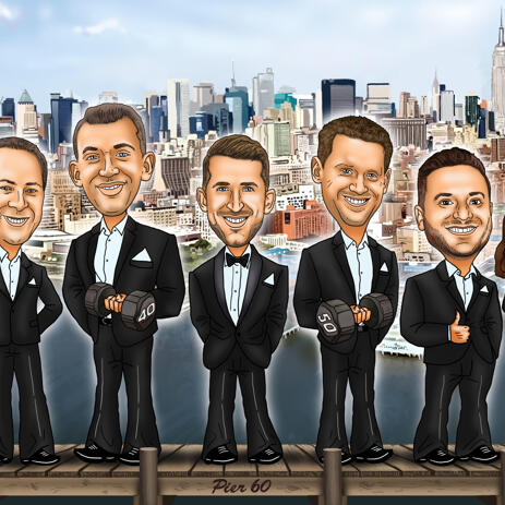 Personalized Groomsmen Caricature from Photos - example