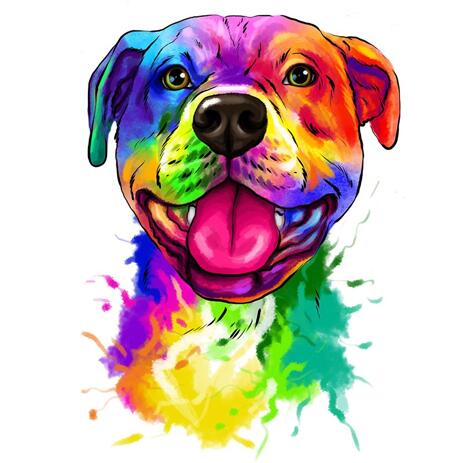 Staffordshire Bull Terrier Watercolor Portrait from Photos - example