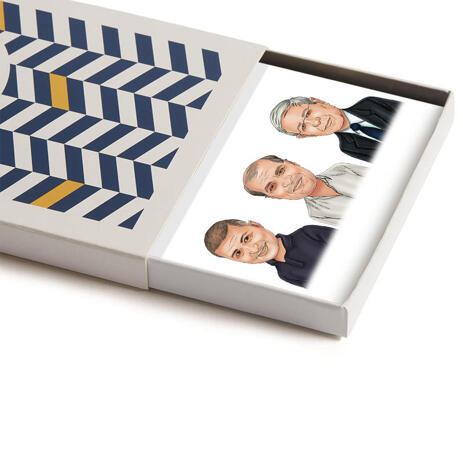 Corporate Group Caricature on Photo Coasters - example