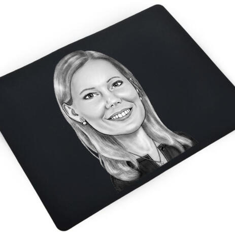 Business Caricature on mouse mat - example