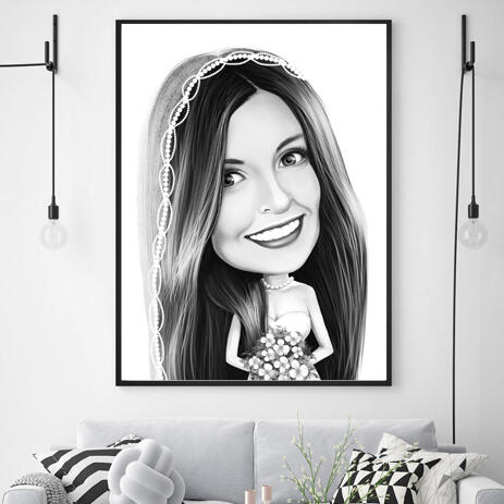 Bride Caricature from Photos on Poster - example
