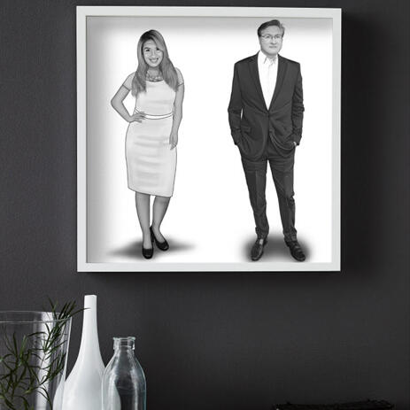 Work Team Caricature on poster - example