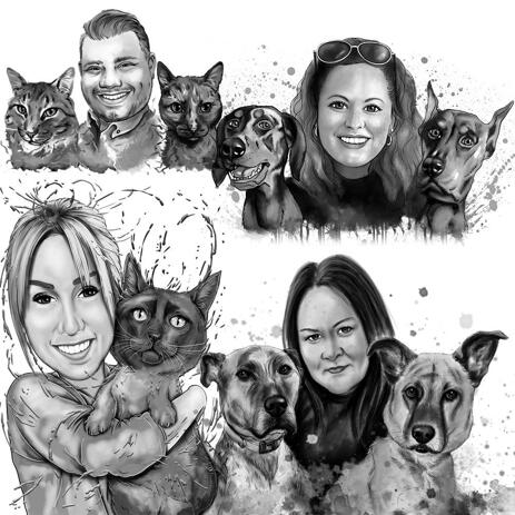 Graphite Portrait for Pet Owner Custom Gift: Hand-Drawn from Photos - example