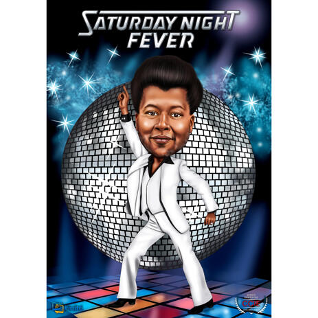 Fiesta Party Person Colored Caricature with Custom Background - example