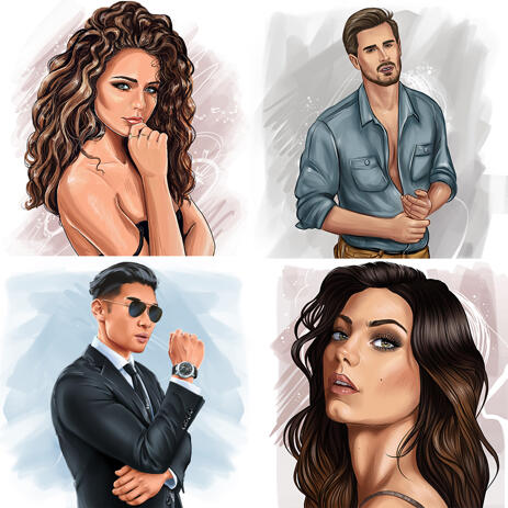 Artistic Digital Portrait Drawing from Photos - example