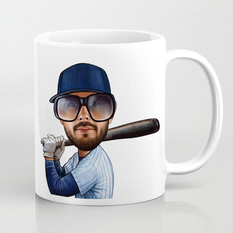 Sports Caricature from Photos on Mug Print for Father's Day Gift - example