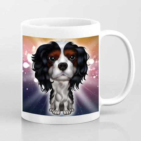Pet Cartoon Portrait from Photos in Colored Style on Mug Print - example