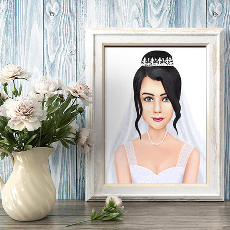 Custom Bride Drawing from Photos as Poster - example