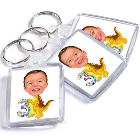 Birthday Children Caricature on Keyrings - example