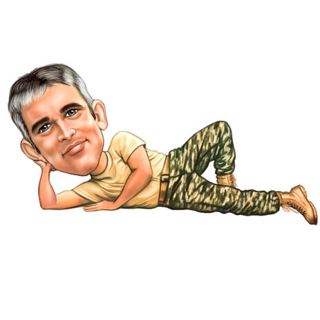 Man Caricature in Color Style from Photo for Air Force Retirement Gift - example
