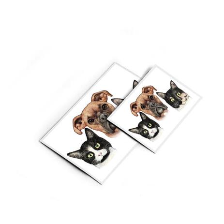 Pets Caricature Printed on Magnets - example