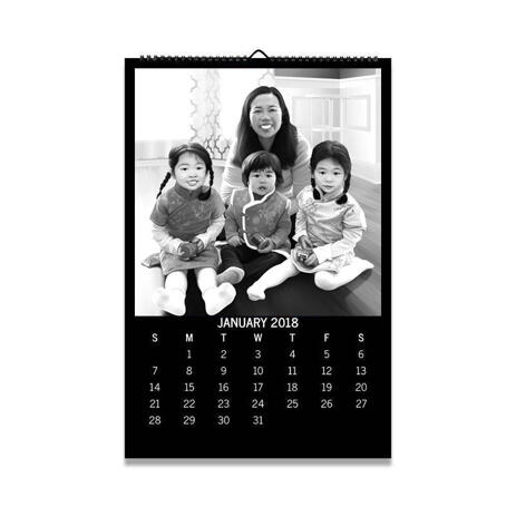 Family with Kids Caricature as Calendar - example