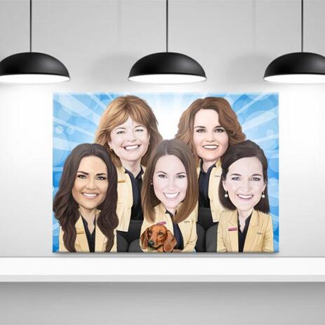 Staff Caricature on Canvas - example
