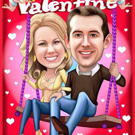 Be My Valentine - Couple Valentines Karikatuur uit foto's - example