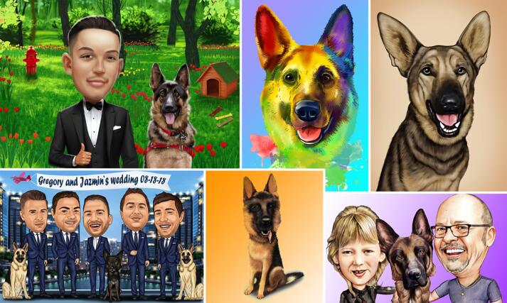 German Shepherd Caricature large example