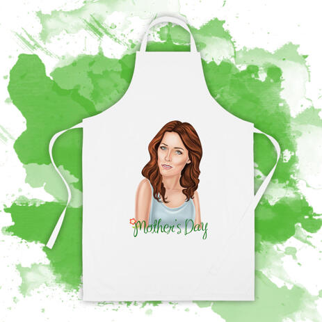 Digital Print on Apron: Custom Photo Print of Digital Cartoon Caricature on Apron - example