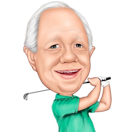 Golf Caricature: Head and Shoulders Golfer Gift - example