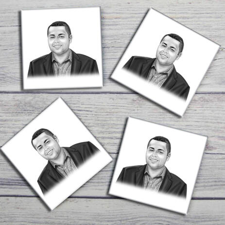 Corporate Portrait on Photo coasters - example
