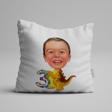 Birthday Children Caricature on Pillow - example