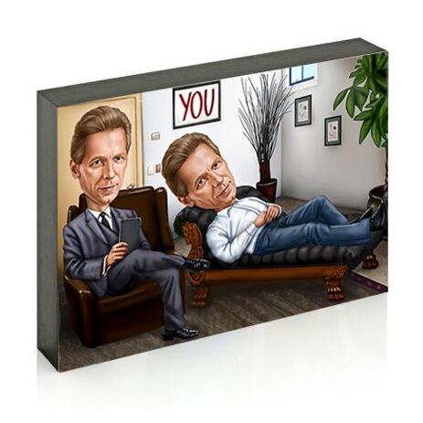 Custom Caricature for Business on Photo Block - example