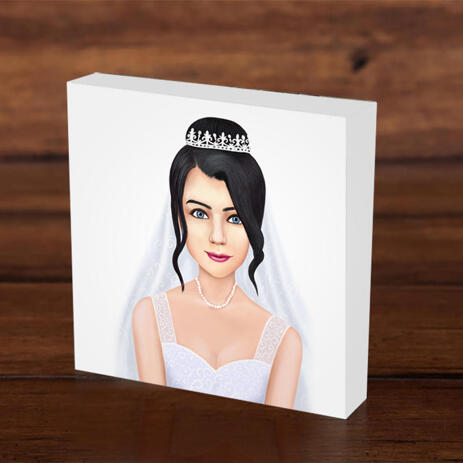 Custom Bride Drawing from Photos on Photo Block - example