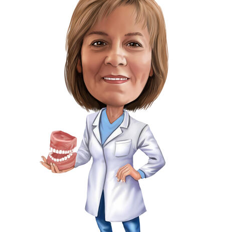 Dental Lab Worker Caricature from Photos - example