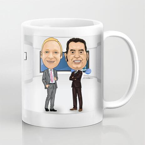 Colleagues Caricature on Mug - example