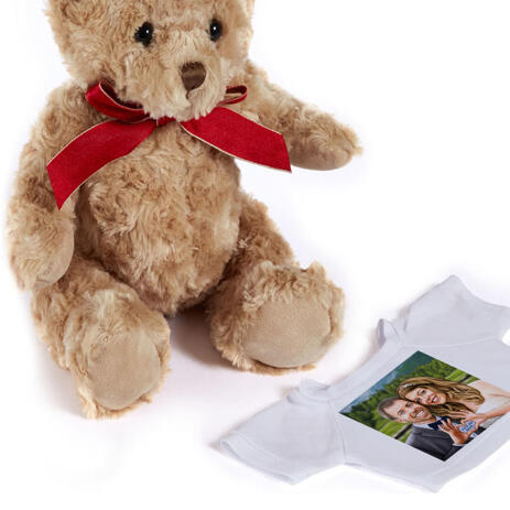 Just Married Caricature Printed as Teddy Bear - example